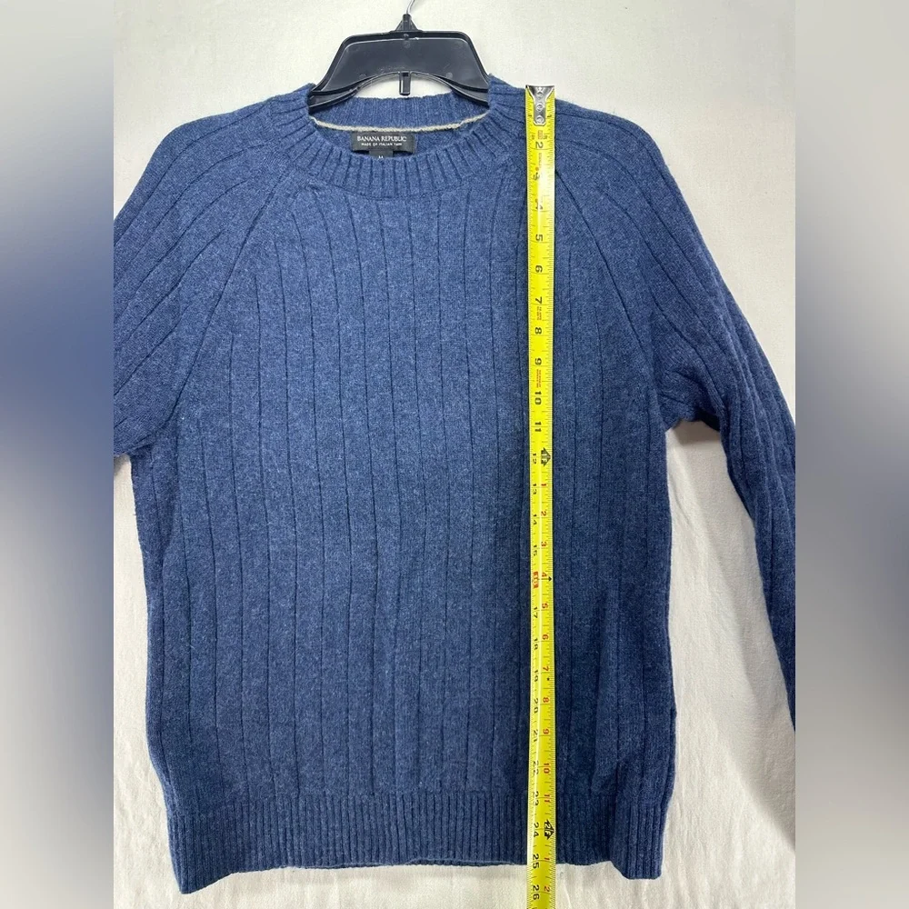 Banana Republic Wool‎ Blend Gifting Wider Ribbed Sweaters Blue Mens Size M